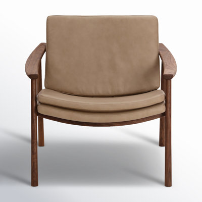 Ciera Walnut Genuine Leather Armchair
