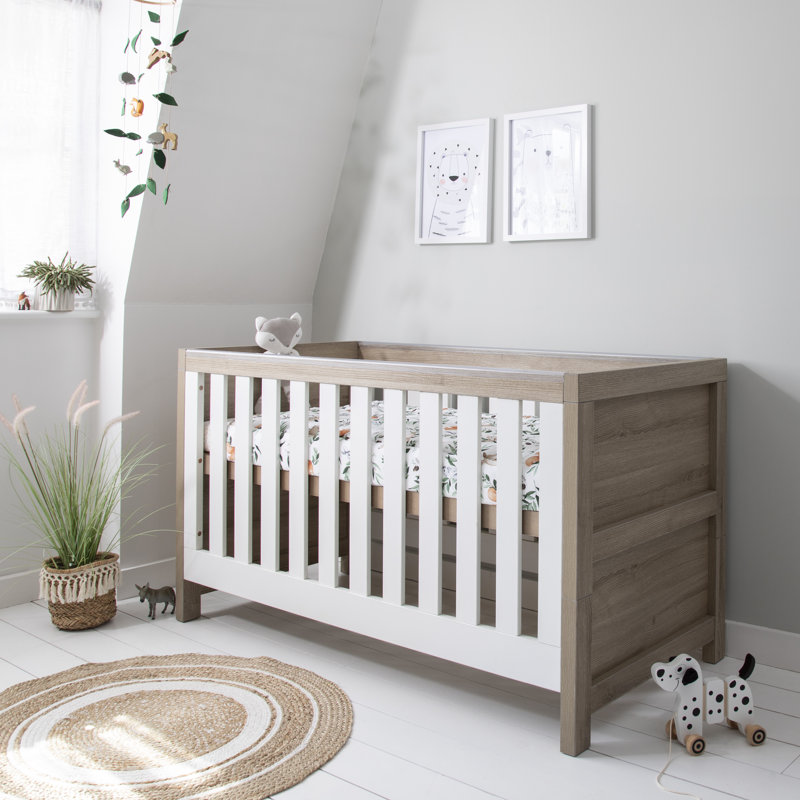 Tutti Bambini Modena 3-in-1 Cot Bed, White/Oak