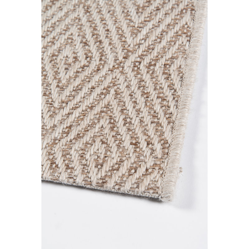 Natural Geometric Pattern Rectangular Synthetic Rug 2' x 3'