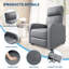 Fauteuil inclinable en polyuréthane pour adultes, fauteuil inclinable ergonomique avec dossier haut, accoudoirs larges, siège rembourré-176352628
