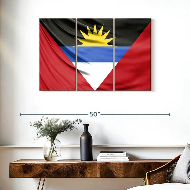 Silky Antigua And Barbuda Flag, 24" H x 38" W
