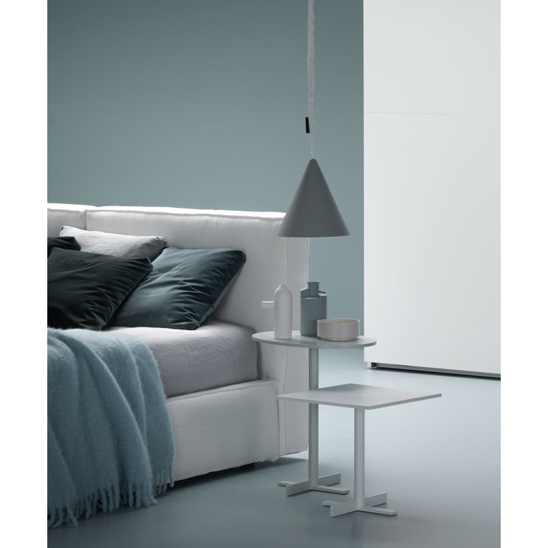 1 - Light Cement Cone Pendant, White
