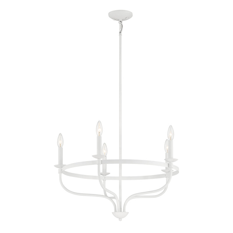 Lustre 5 lumières Ederra en blanc bisque