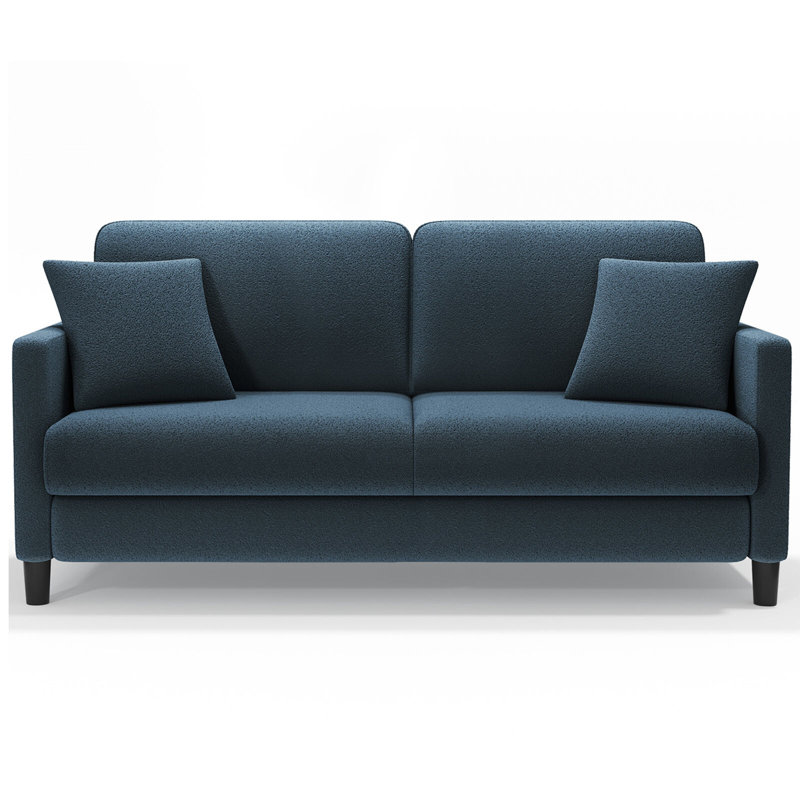 Oliff 2 Seater Teddy Loveseat, Blue Teddy Fleece