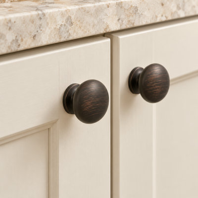 Poignée champignon de la collection Transitional - lustre bronze rétro de 1 1/4 po de diamètre - quincaillerie transitionnelle pour tiroirs et armoires