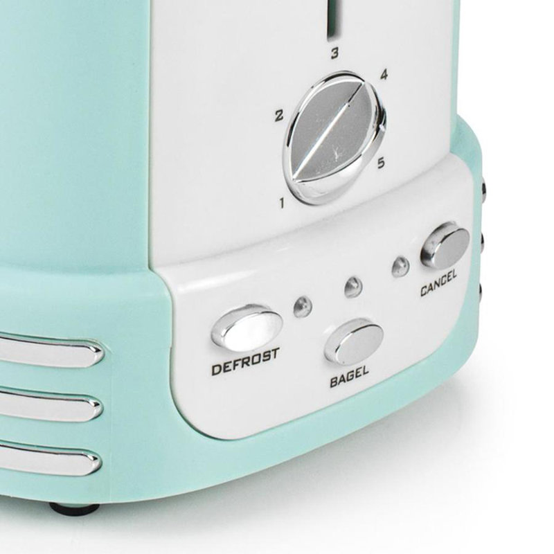 Nostalgia Retro Wide 2-Slice Toaster, Aqua