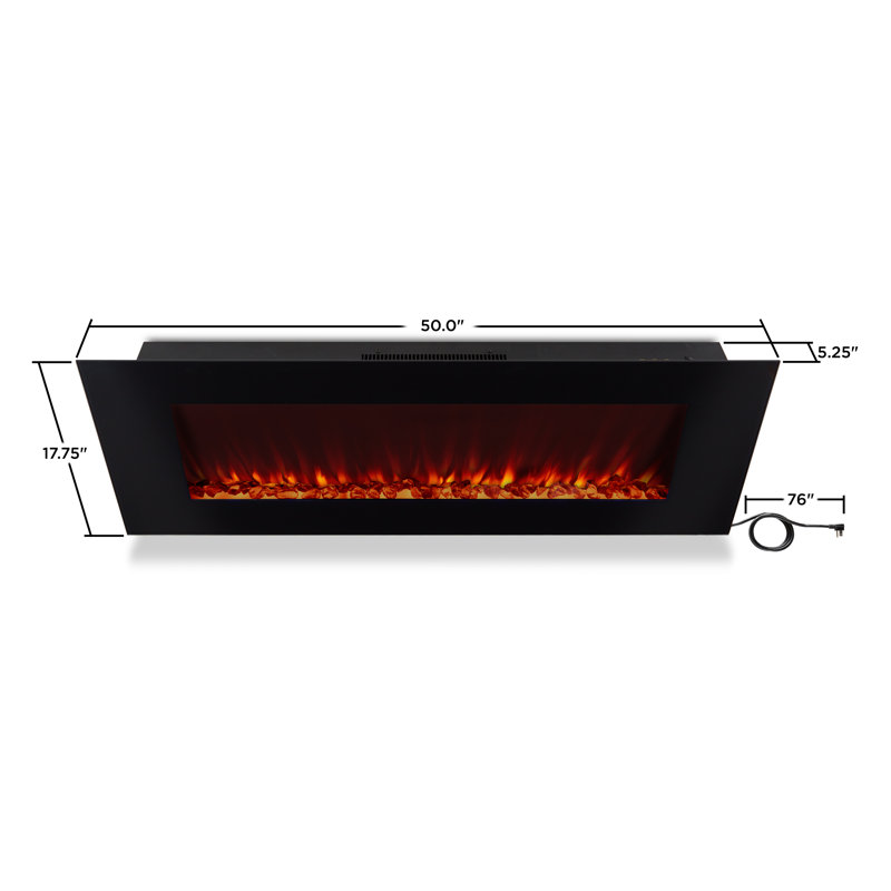 DiNatale 50" Wall-Mount Electric Fireplace by Real Flame, Black