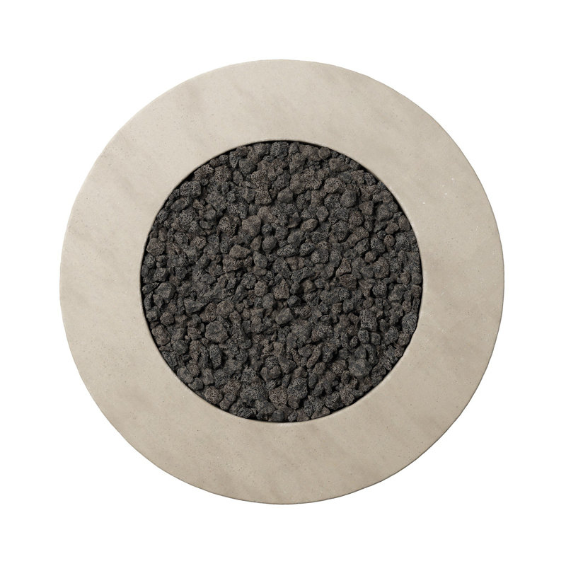 Round Concrete Fire Pit Table, Natural Concrete, Natural Gas