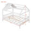 Lit double en bois avec clôture pour les enfants, combinant le design de la maisonnette et l'espace de couchage confortable