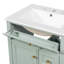 Meuble-lavabo 24 po avec lavabo en céramique, 3 tiroirs et armoire avec porte de rangement à 2 niveaux, porte à fermeture en douceur, design moderne pour petites et moyennes salles de bain, vert