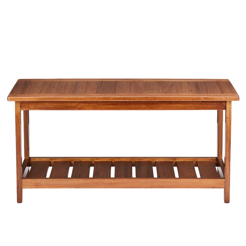 Patio 2-Tier Poplar Wood Coffee Table