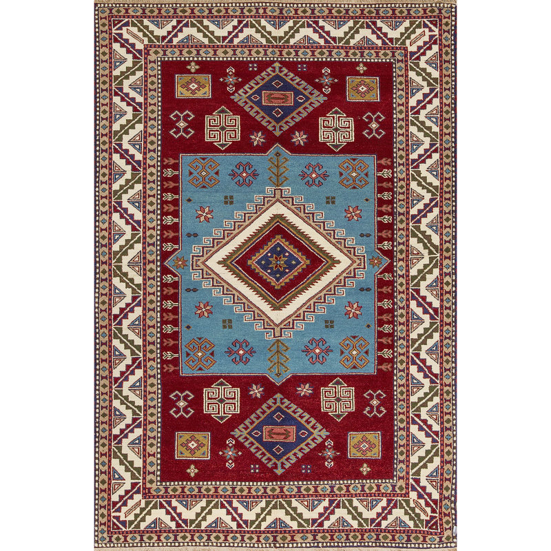 Indo Kazak Wool Southwestern Area Rug