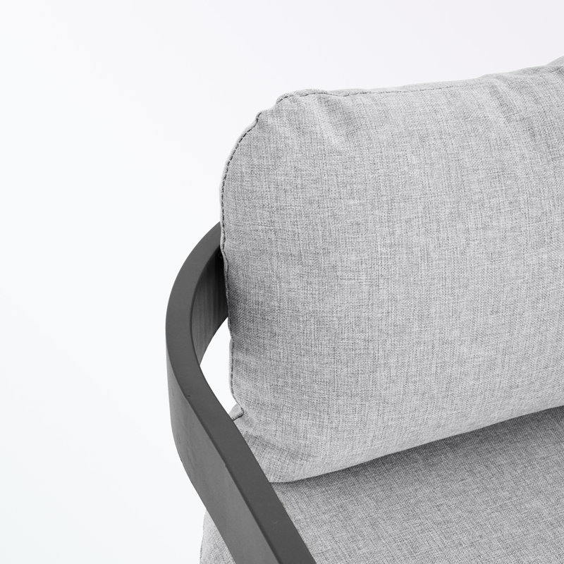 Ensemble de 2 chaises d'extérieur en aluminium avec coussin, Gris