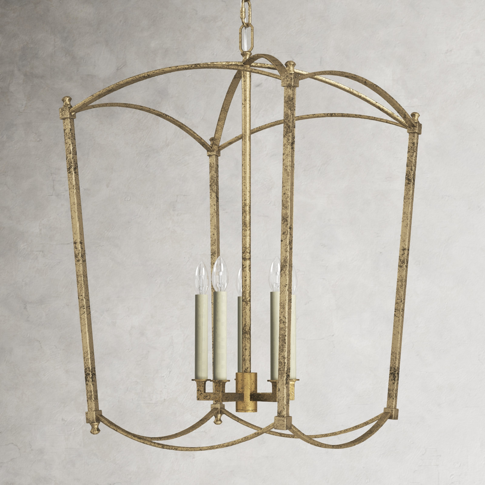Olive 5-Light Dimmable Geometric Lantern Chandelier , Antique Guild