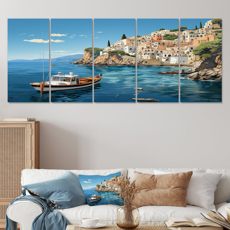 Art mural 5 pièces Capri, H 28 po x l 60 po