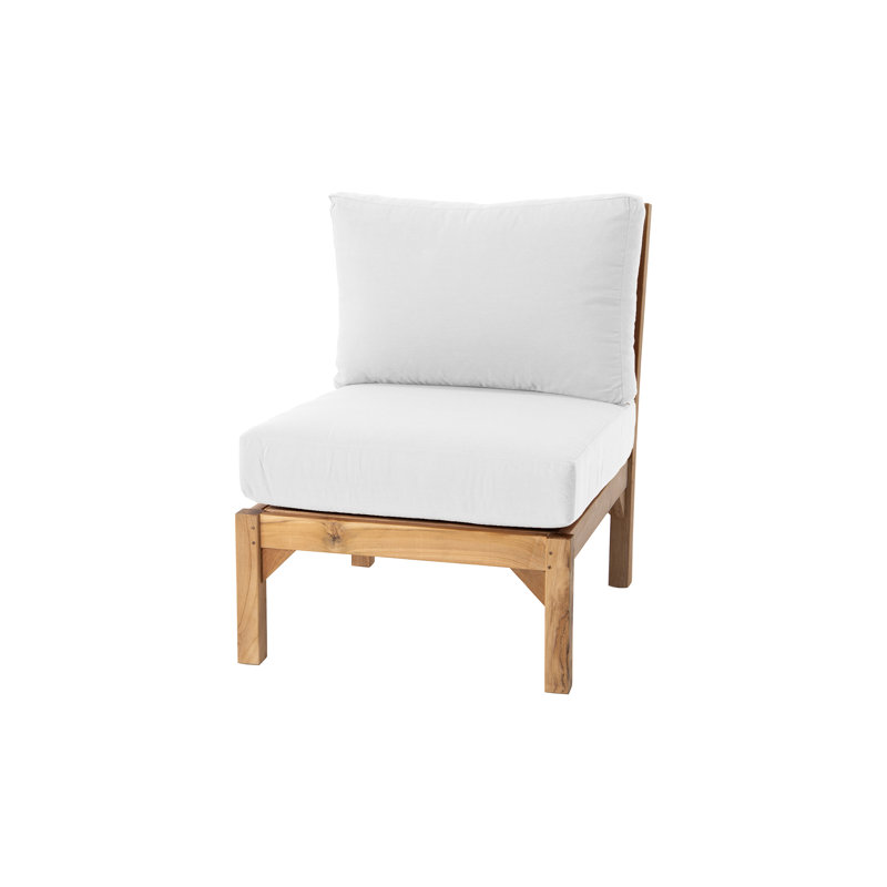 Fauteuil club d'extérieur en teck Huntington, Blanc