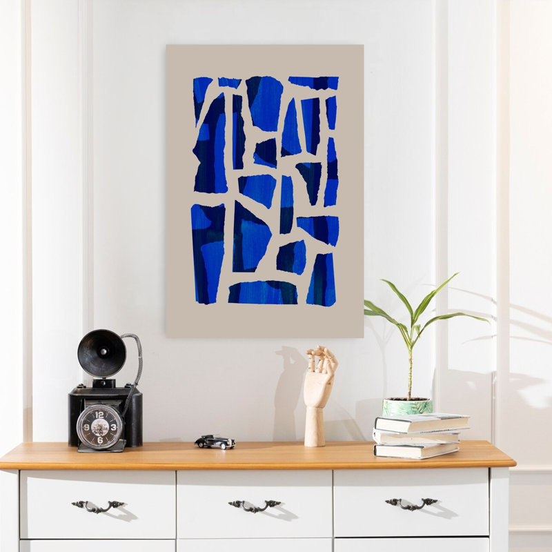 Art contemporain abstrait géométrique, H 24 po x l 16 po