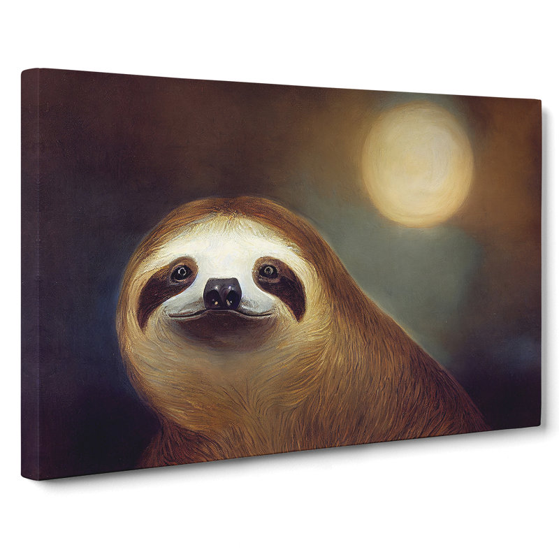 Cute Sloth Painting Vol.2 - Wrapped Canvas, 35cm H x 50cm W x 3cm D