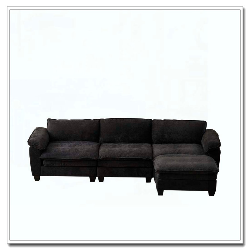 Canapé de luxe avec repose-pieds Furniture, Noir