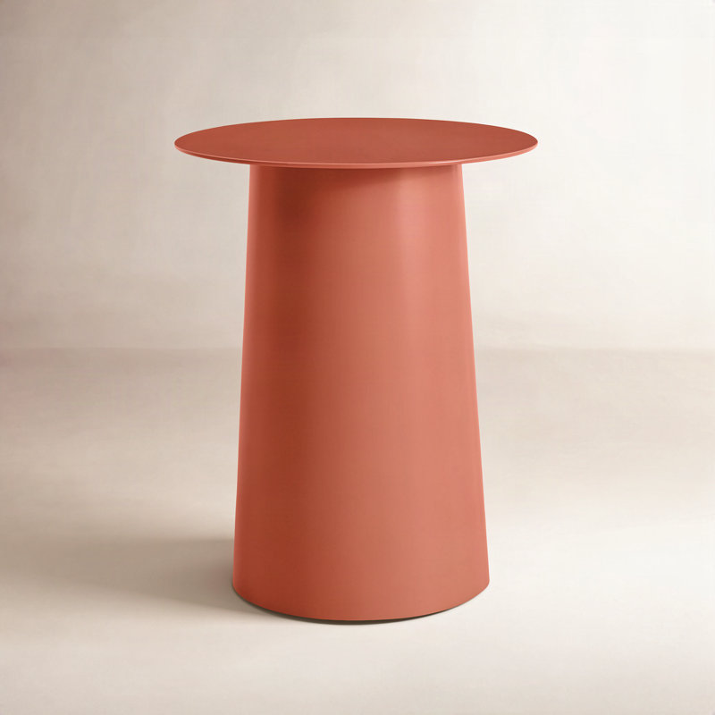 Circula End Table, Tomato, 21" H x 17" W x 17" D