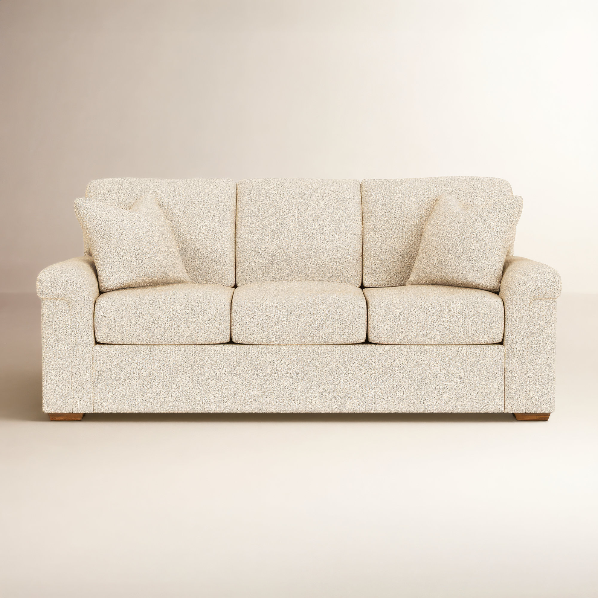 Maikel 86'' Upholstered Sofa, Beige Polypropylene/Olefin