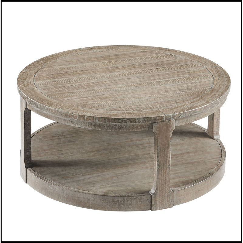 Amabilia ronde traditionnelle en bois à 2 niveaux, Gris