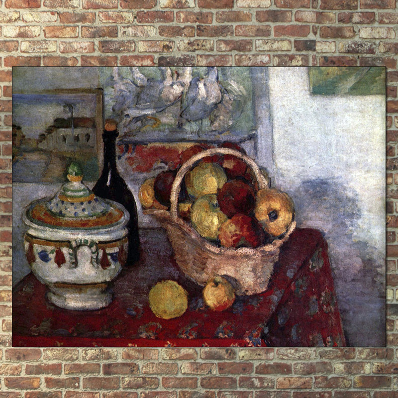 'Still Life with Soup Tureen' by Paul Cezanne Painting Print, 90cm H x 120cm W x 1.8cm D
