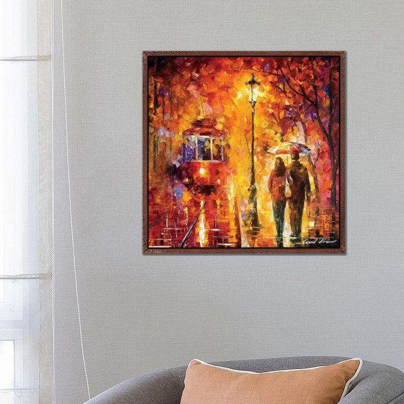 Date By The Trolley by Leonid Afremov - Print on Canvas, 66.04 cm H x 66.04 cm W, Classic Wood Framed Canvas