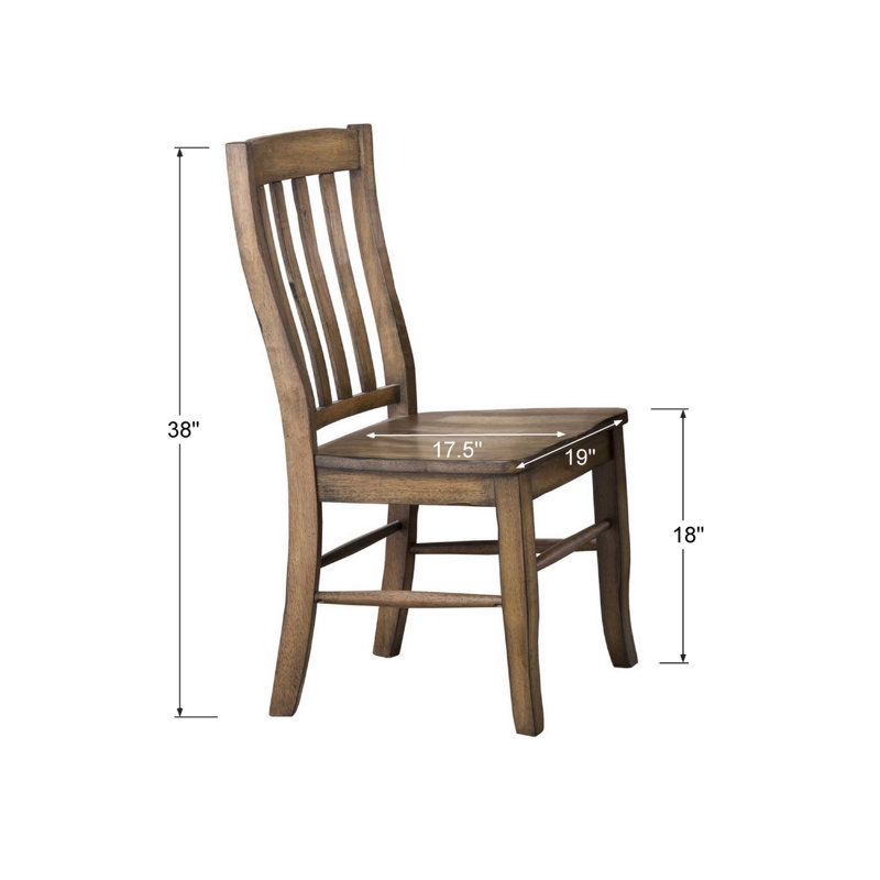 Orviston 18'' H Solid Wood Side Chair, Rustic Brown