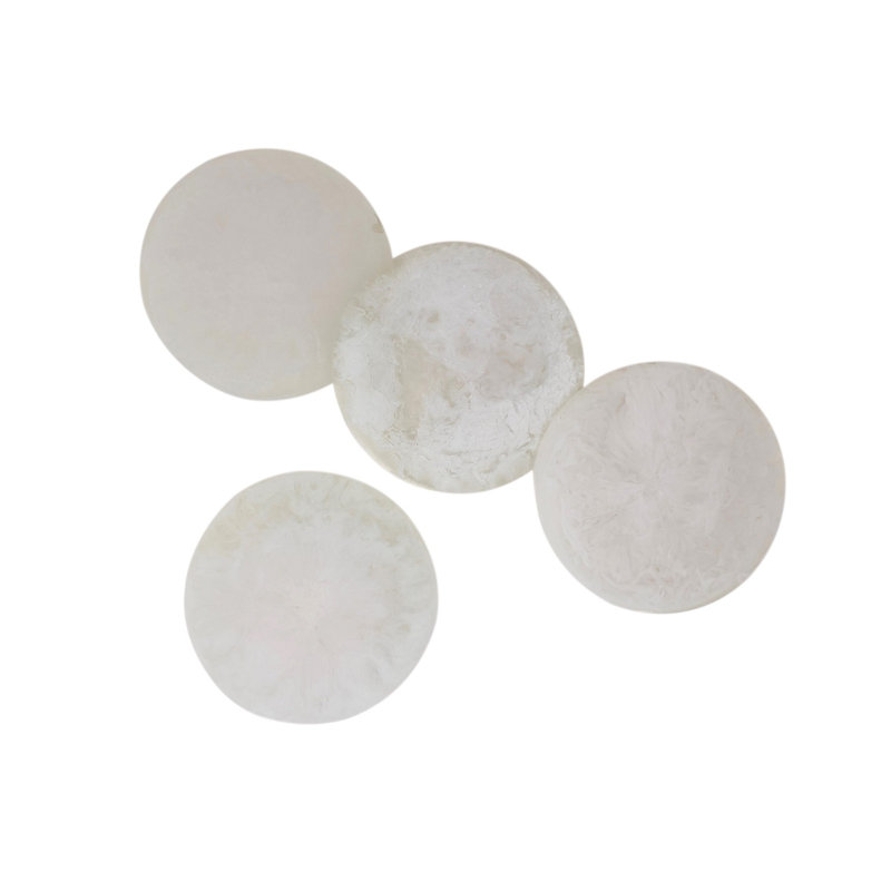 White Round Resin 4-Piece Coaster Set