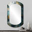 Mastin bleu et or abstrait harmonies de la nature - miroir mural asymétrique floral-107247100