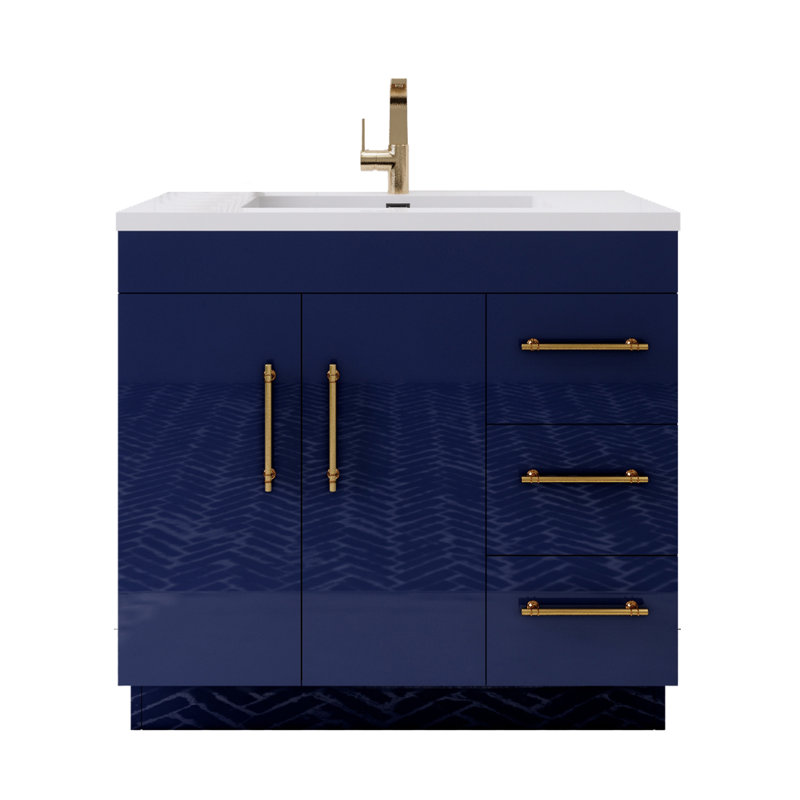 Meuble-lavabo simple l 36 po, Bleu nuit