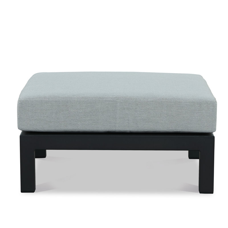 Hoyt 4-Piece Aluminum Lounge Outdoor Modern Conversation Sofa Set, 	Slate Black