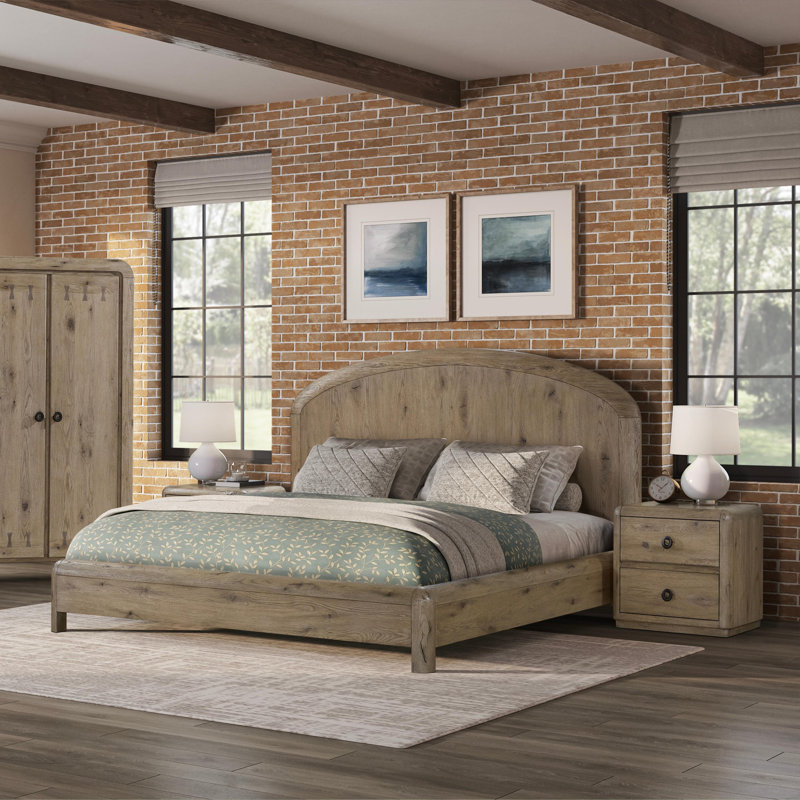 Stylish Panel Bed Frame, King