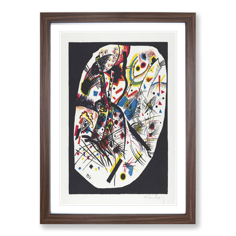 Small Worlds III by Wassily Kandinsky - Single Picture Frame Print on Wood, 48cm H x 36cm W x 2cm D, Walnut Framed