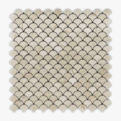 Marble Fish Scale Mosaic Wall & Floor Tile -  Direct Stone Source, WOX10073-MPN