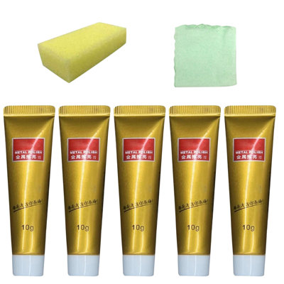 Ensemble de crème à polir en métal pour bouteille d'eau avec éponge et nettoyant multi-usages antirouille en acier inoxydable, tache d'eau, pâte à polir pour robinets, bouteilles d'eau