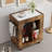 Mid-century Modern Style Movable Side Cabinet For Sofa, Household Brown Trolley Storage Locker And Shelf For Living Room.