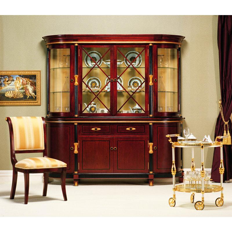 Gigasso Solid Wood Lighted China Cabinet