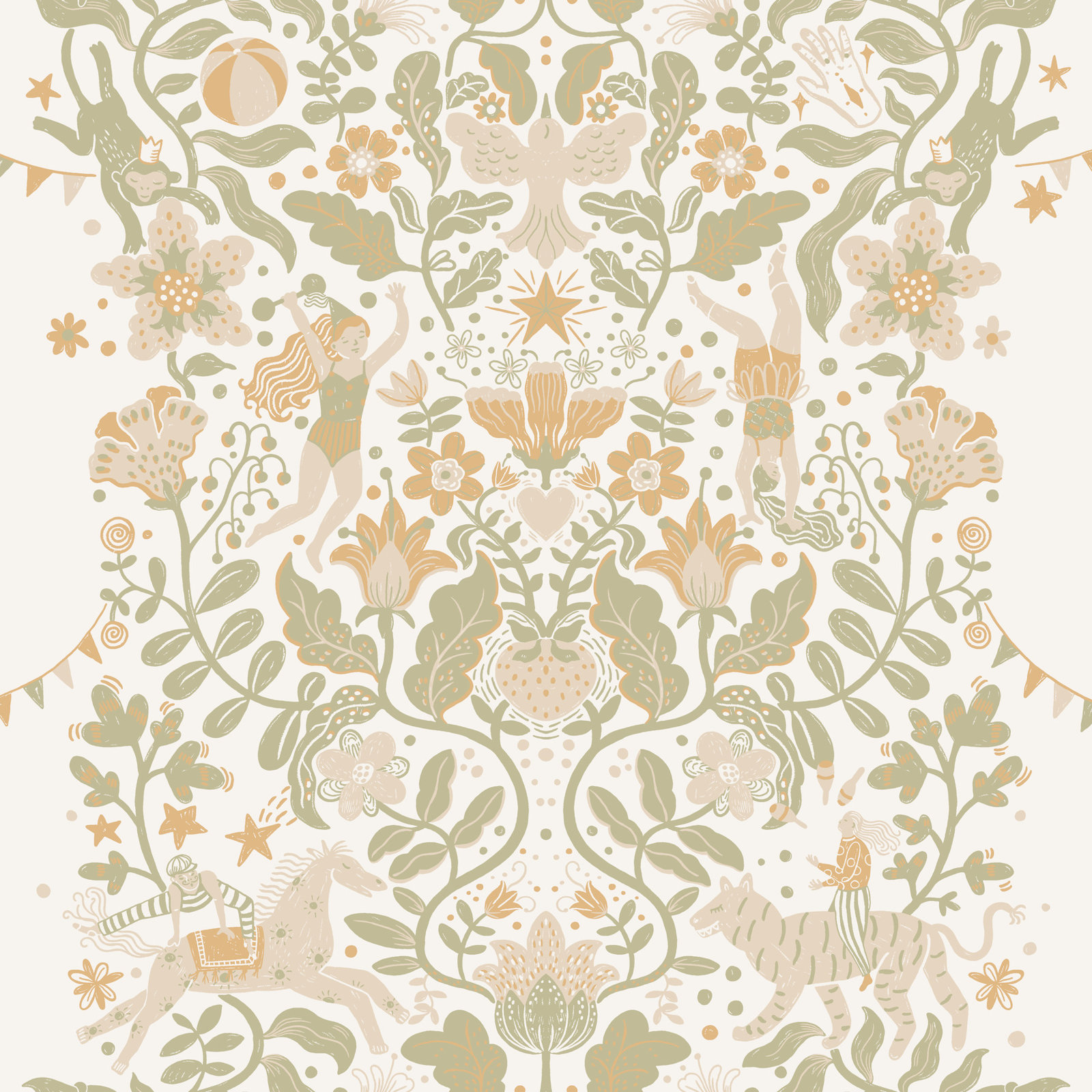 York Wallcoverings Wallpaper Double Roll, Moss