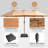 8.5Ft X 14.5Ft Rectangular Market Umbrella With Base And Solar Warm Lights-76897718
