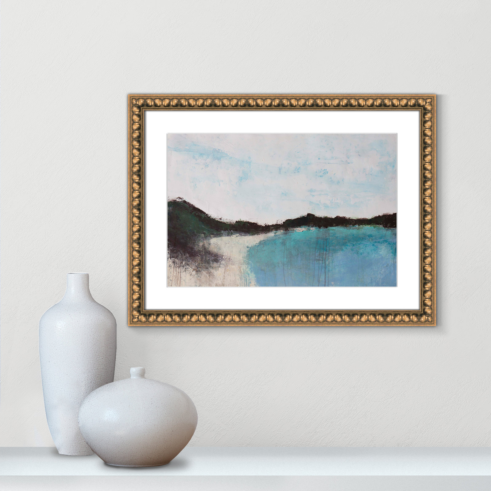 Mountainside Lakeview III Print, 18" H x 24" W x 0.75" D, Gold Framed