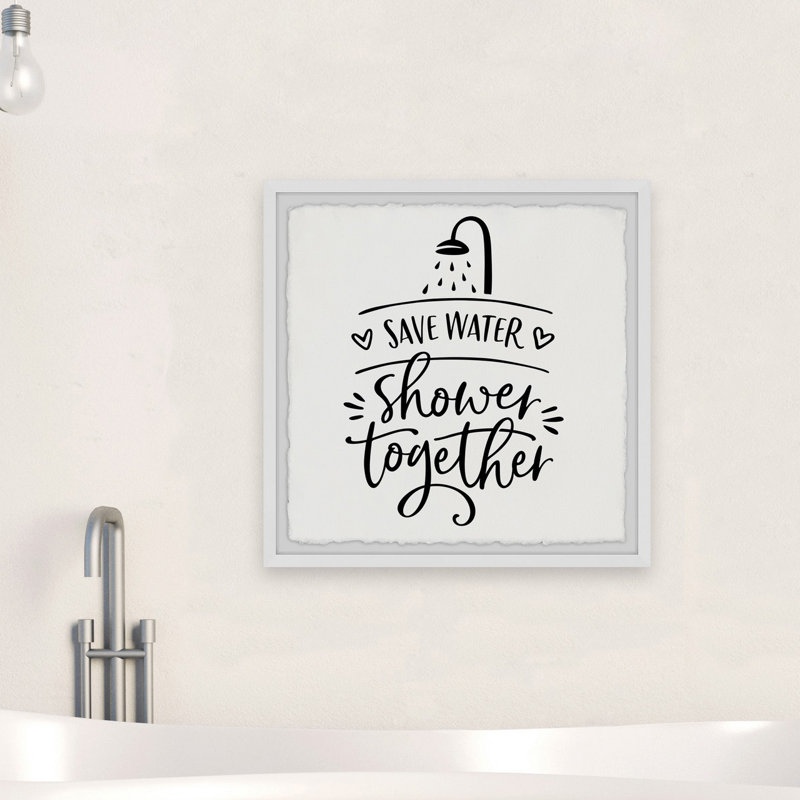 « Save Water »-impression d’art textuel sur papier encadrée, H 24 po x l 24 po x P 1,5 po