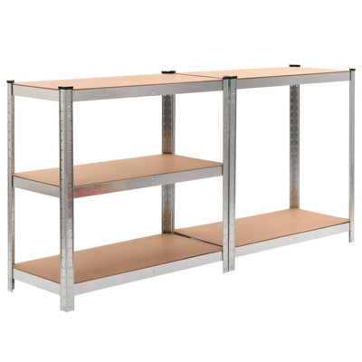 Étagère 5 tablettes en acier et bois d'ingénierie
