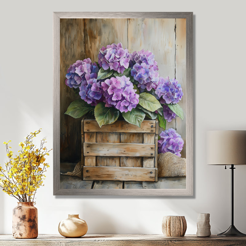 Esteban - salon d'art mural floral, Argent argent, H 40 po x l 30 po, Reproduction encadrée d'une seule photo