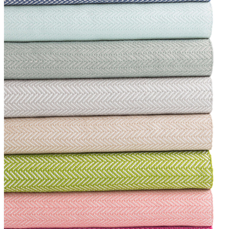 Herringbone Linen/White Handwoven Indoor/Outdoor Rug, Rectangle 4' x 6'