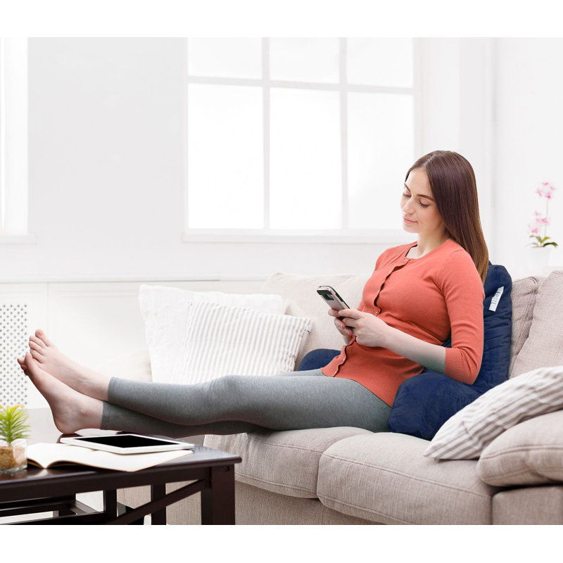Coussin de lecture Nestl, H 17 po x l 31 po x P 12 po, Marine