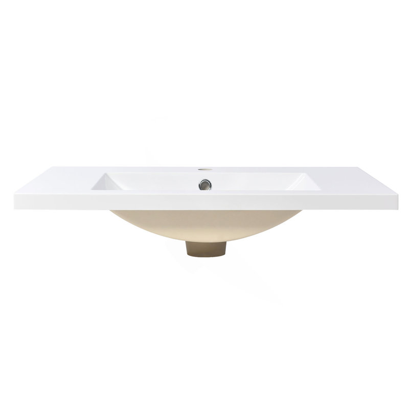 [Lavabo seulement] Lavabo de salle de bain rectangulaire monotrou 30 po x 18 po, lavabo de meuble-lavabo seulement, blanc (robinet et armoire non inclus)