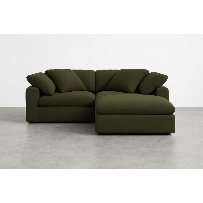 Fluff 89" Reversible Sectional, Avocado Polyester