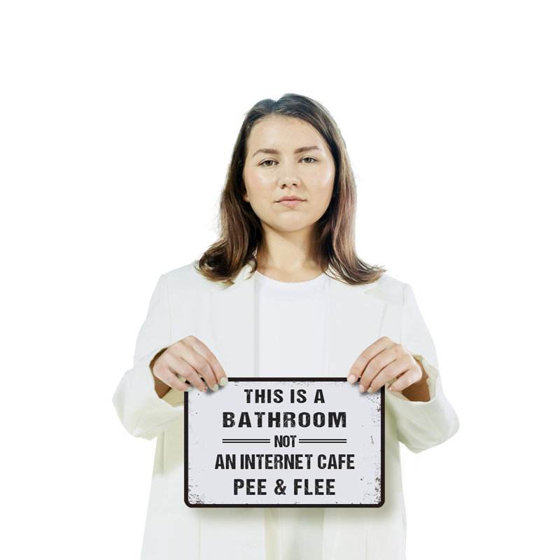 This Is a Bathroom Not a Internet Cafe (2 Pack) 8 pouces x 12 pouces en plastique Pee and Flee
